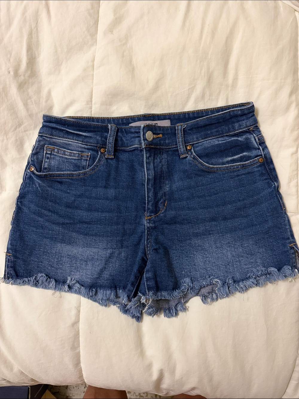 Joe's Jeans Dark Indigo Frayed Hem Denim Shorts